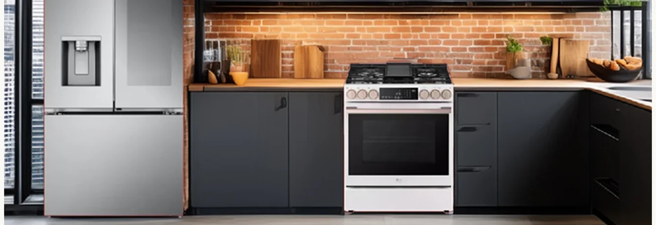 Generative-AI guardrail work at Samsung: one kitchen scene rendered for the North America market.