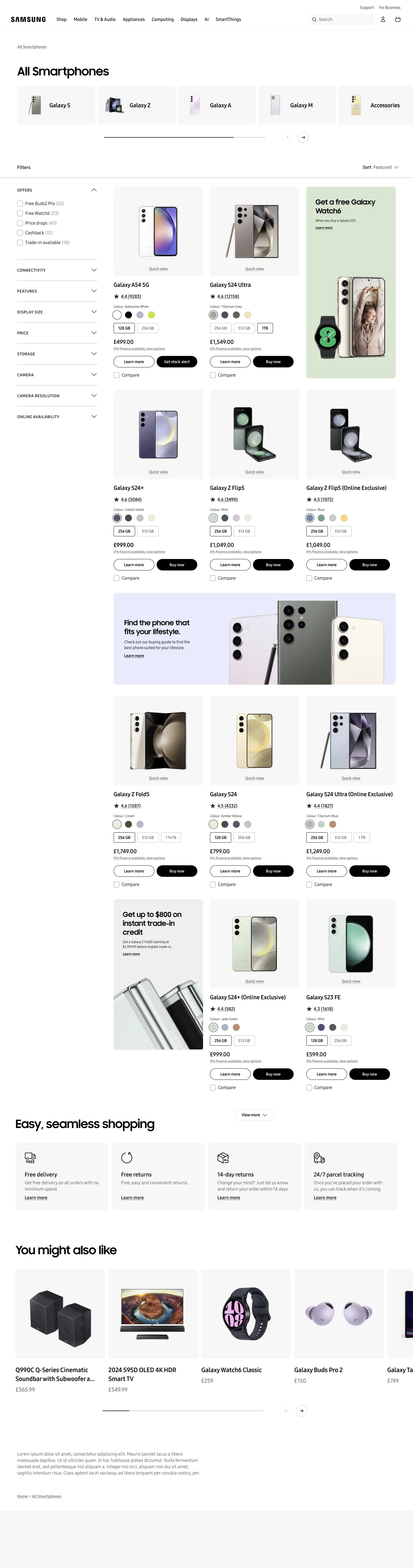Product Finder Page